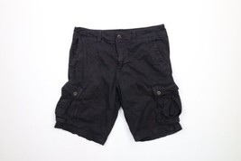 American Eagle Outfitters Mens 33 Longer Length Heavyweight Cargo Shorts Black - £35.28 GBP
