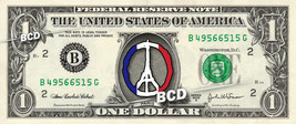 PARIS PEACE SIGN on REAL Dollar Bill Cash Money Bank Note Currency Celeb... - $125.29 MXN