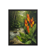 Oil Painting Tropical Heliconia Flower Print - Vibrant Botanical Wall Art - $79.99 - $109.99