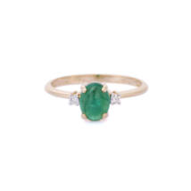 18K Yellow Gold Emerald Ring - £368.92 GBP