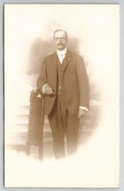 RPPC Handsome Gentleman Portrait Carlin Studios Atlantic City Postcard L25 - £6.72 GBP