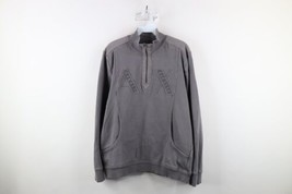 Armani Exchange Mens Large Faded Spell Out Heavyweight Half Zip Sweatshirt Gray - $44.50