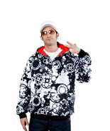 Dissizit Fixed Gear Graphic Cycling Zip Up Hoodie in Black and White NWT - $55.00