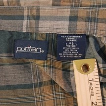 Puritan Button Up Long Sleeve Men's Plaid Green Shirt Spread Collar Size Large image 4