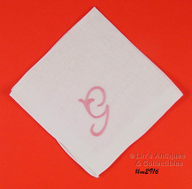 Vintage Pink Monogram G Handkerchief (#M2916) - £6.29 GBP