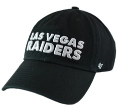 Las Vegas Raiders NFL  Script Logo Black Clean Up Adjustable Dad Hat Cap by &#39;47 - $22.75