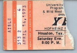 Vintage Yes Ticket Stub April 14 1973 Houston Texas - $34.64