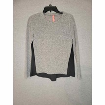 Women&#39;s Eight Sixty Gray Black Loose Fit Sweater with Sheer Back Size Sm... - £17.33 GBP