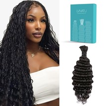Lvnatu Human Braiding Hair for Boho Knotless Braids Wet and Wavy Bulk De... - $39.59