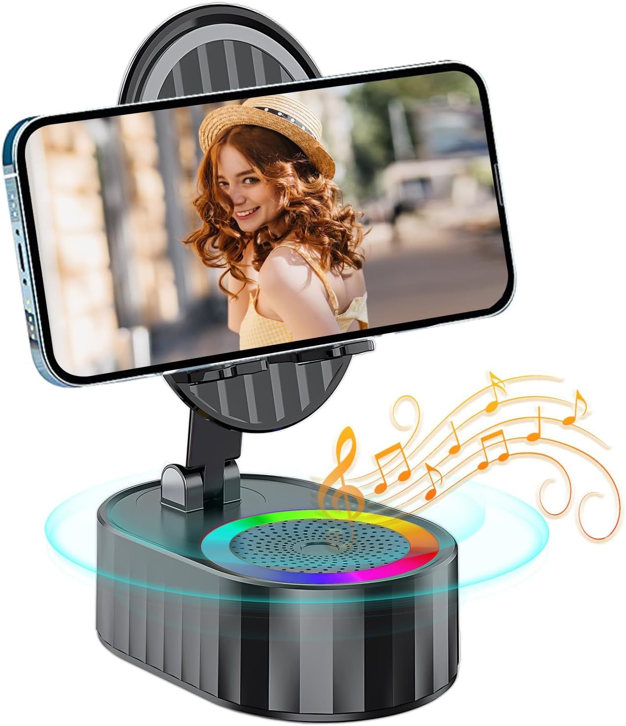 Cell Phone Stand With Wireless Bluetooth Speaker,Induction Speaker Hd Su... - $35.94