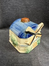 Vintage Japan Windmill Sugar Bowl w/ Lid Ceramic Cottage - $6.93