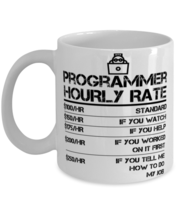 Programmer Hourly Rate Funny Gift Mug For Men Labor Rates  - £11.94 GBP