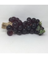 Vintage Lucite Grapes Deep Red Cluster on Driftwwod 14″ Grape Leaves MCM - £67.73 GBP