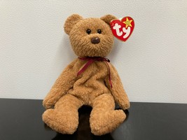 Retired *Curly* 1996 Ty Beanie Baby 6&quot; Bear~ MWMT~ Cute! ~  - £4.60 GBP