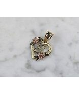 Womens 10K Yellow &amp; Rose Gold Initial Letter &quot; S &quot;  Heart Pendant 0.9g E... - €80,61 EUR