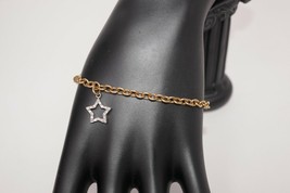 OTC 14kt Yellow Gold 7&quot; Bracelet with Diamond Star Charm Made in Italy - £338.82 GBP