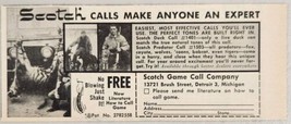1962 Print Ad Scotch Duck &amp; Predator Game Calls Made in Detroit,Michigan - £8.13 GBP