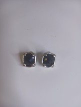 Vintage Silvertone Faceted Black Rhinestone Pierced Earring. 50&quot; - $116.67 MXN