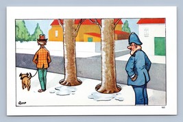 Comic Police Sees One Dog But Two Puddles UNP Quip Sapphire Chrome Postcard Q9 - £3.12 GBP