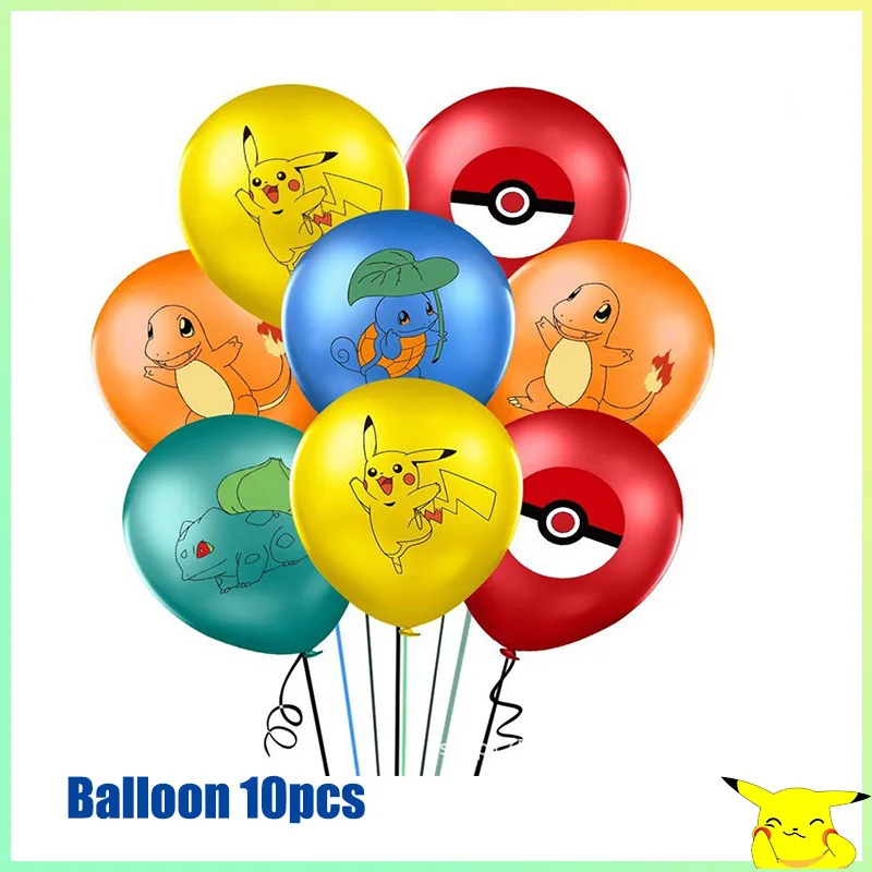 Balloon 10pcs Hot Deal! Pokemon Birthday Tableware, Birthday - £10.64 GBP