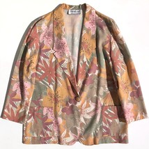 Fundamental Things blazer women size 18 vintage floral earth tones orange green - £25.57 GBP