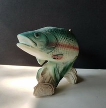 Vintage Japan Rainbow Trout Fish Planter Enesco Fishing Sporting Cabin D... - $21.73