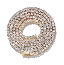 Men&#39;s 18K Round Cut Diamond Tennis Chain Real Gold Iced - £105.80 GBP