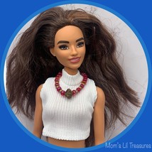 11-12” Fashion Doll Jewelry • Red Bead Doll Necklace for Barbie 1:6 - £5.48 GBP