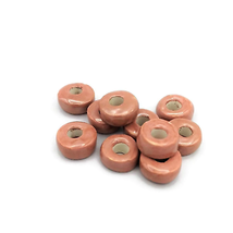10Pc Ceramic Macrame Beads With Large Hole For Jewelry Making, Coral Pink Clay T - £38.41 GBP