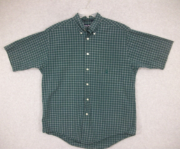 Nautica Men&#39;s Button Up Shirt Short Sleeve Green Plaid Medium - £8.37 GBP