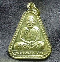 Lp Ngern Thai Famous Real Buddha Amulet Pendant Wealth Lucky Rich Charm Hot Gift - £20.99 GBP