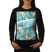 Wellcoda Aloha Holiday Womens Sweatshirt, Flamingo Casual Pullover Jumper - £22.91 GBP+