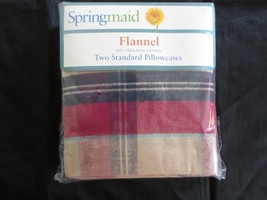 2 Nos Springmaid Camden Plaid Yarn-Dyed Cotton Flannel 22&quot; X 30&quot; Pillowcases - £14.34 GBP