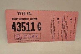 VTG 1975 PA PENNSYLVANIA ADULT RESIDENT HUNTER LICENSE turkey tags hunti... - $9.28