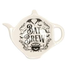 Ceramic Spooky Spoon Holder, Black, Tea or Coffee Time, 4.33"L X 3.27"W ... - $12.85