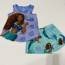 Girls XS 4/5 The Little Mermaid Pajamas- Ariel- Live Action Movie- Shorts &amp; Tank - £6.72 GBP