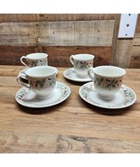 MIKASA Provincial China STRAWBERRY HILL - Footed Tea Cups &amp; Saucers - Se... - $36.06 CAD