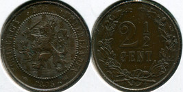 Netherlands. 2 1/2 Cent. 1905 (Coin KM#134. aUnc) - £29.14 GBP
