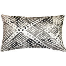 Tangga Gray Throw Pillow 12X20, with Polyfill Insert - £47.14 GBP