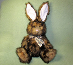 25&quot; E&amp;J Classic Bunny Plush Brown Rabbit Easter Stuffed Animal Gingham Ribbon - £20.14 GBP