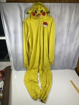 One-Piece Adult XL Pikachu Pokémon Pajamas Halloween Cosplay Costume Sleepwear - £13.89 GBP