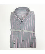 NWT Van Heusen Button Down Shirt Fitted Striped Long Sleeve Wrinkle Free... - $15.40