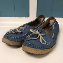 UGG cornflower blue Leather Boat Shoes Sz 9.5 - £34.85 GBP