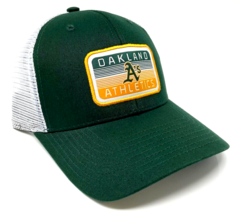 Mlb Oakland Athletics A&#39;s Curved Bill Mesh Trucker Adjustable Snapback Hat Cap - £13.37 GBP