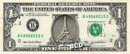 PRAY FOR PARIS Eiffle Tower on REAL Dollar Bill Cash Money Bank Note Cur... - $83.52 MXN