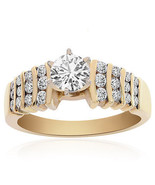 1.00 Carat G-SI1 Natural Round Brilliant Diamond Engagement Ring 14K Yel... - £1,182.57 GBP