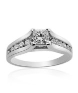 1.50 Carat H-VVS2 Natural Princess Cut Diamond Engagement Ring 14K White... - £2,365.93 GBP
