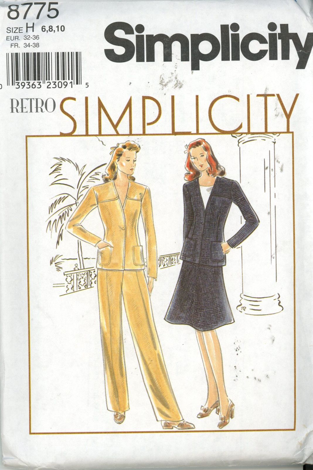 Simplicity 8775 Retro Misses Jacket, Skirt, Pants - Size 6,8,10 UNCUT - $4.00