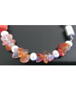 handmade Bracelet Pearl and Carnelian stone chip  - $260.66 MXN