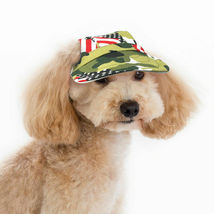 Patriotic Camouflage Canvas Dog Hat Visor Pet Baseball Cap Medium or Lar... - £9.44 GBP+